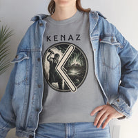 Kenaz Rune Forge Blacksmith T-Shirt - Heavyweight 100% Cotton Classic Fit Tee - Unisex White
