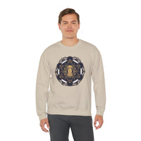 Metatron's Hound Sacred Geometry Sweatshirt - Heavy Blend Cotton-Poly Crewneck - Unisex White