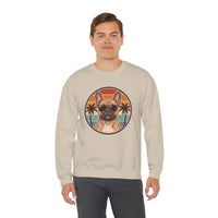French Bulldog Sunset Aviators Sweatshirt - Heavy Blend Fleece Crewneck - Unisex White
