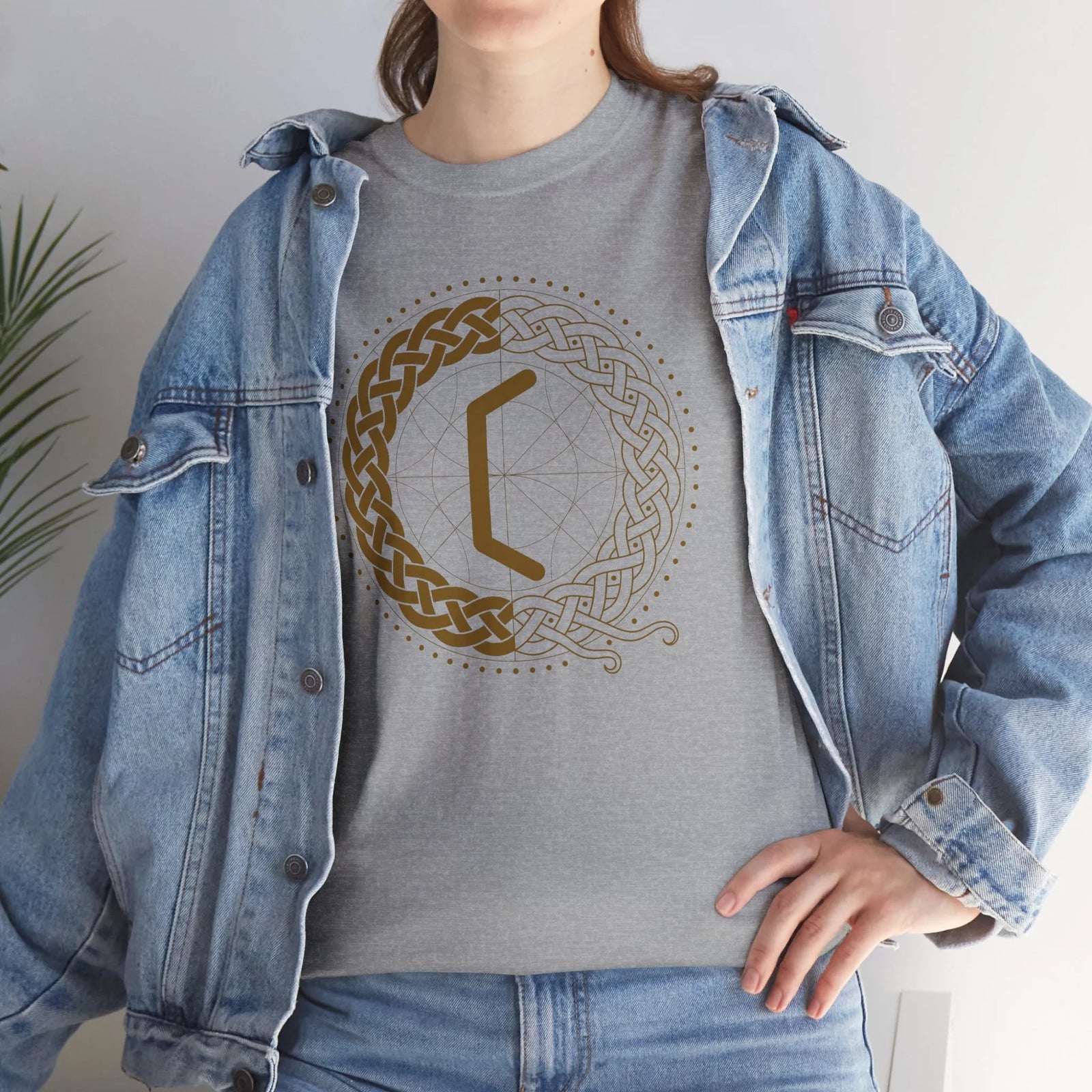 Perthro Rune Lot Cup T-Shirt - Heavy Cotton Classic Fit Tee - Unisex White