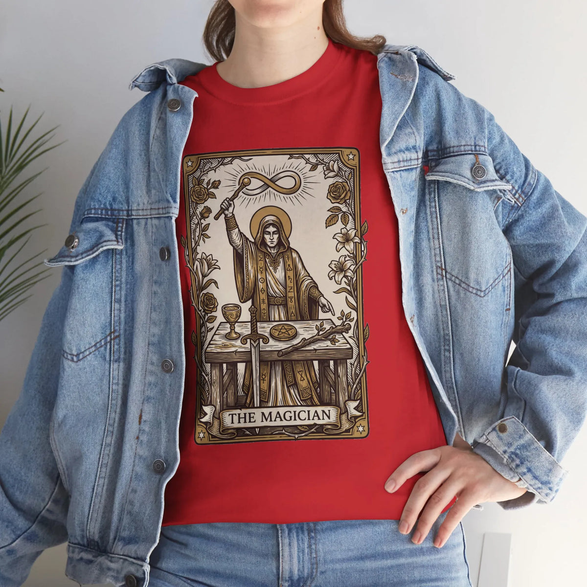 The Magician Tarot Card T-Shirt - Heavyweight 100% Cotton Classic Tee - Unisex White