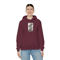 The Tower Tarot Card Hoodie - Heavy Blend Fleece Pullover - Unisex White