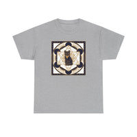 Metatron's Cat Sacred Geometry T-Shirt - Heavyweight Cotton Classic Fit Tee - Unisex White
