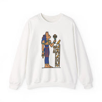 Bastet Sphynx Egyptian Cat Sweatshirt - Heavy Blend Fleece Crewneck - Unisex Ash Gray