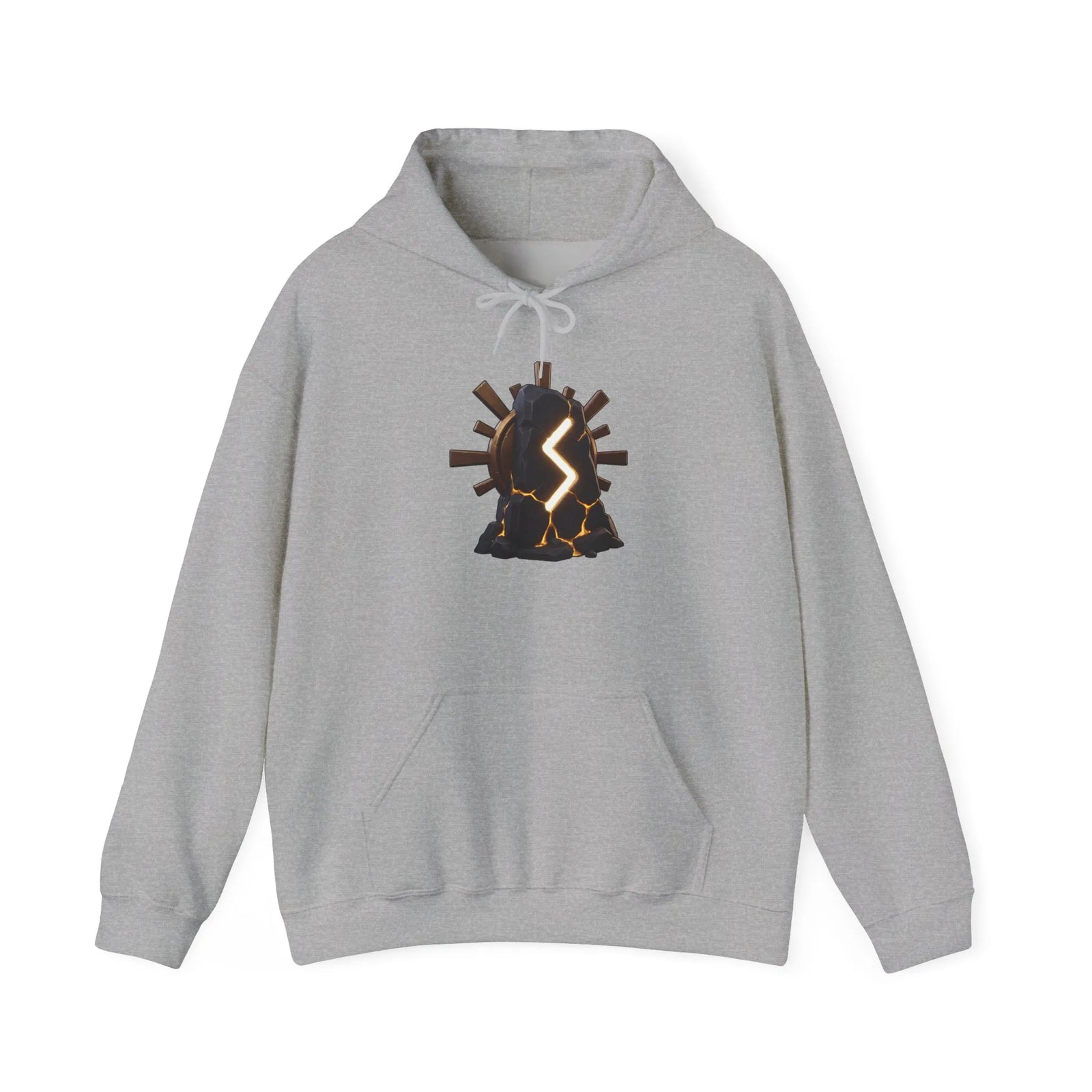 Sowulo Rune Sun Ray Hoodie - Heavy Blend Fleece Pullover - Unisex White