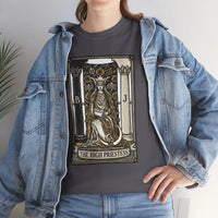The High Priestess Tarot Card T-Shirt - Heavy Cotton Classic Fit Tee - Unisex White