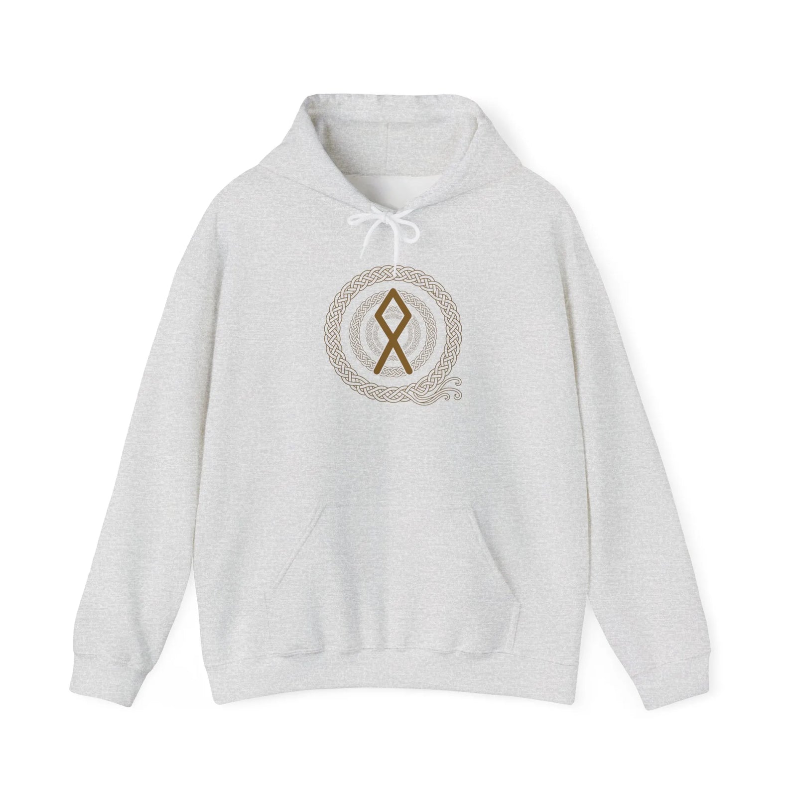 Othala Rune Norse Symbol Hoodie - Heavyweight Fleece Pullover - Unisex White