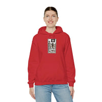 Death Tarot Card Graphic Hoodie - Medium-Heavy Cotton-Poly Blend Pullover - Unisex White