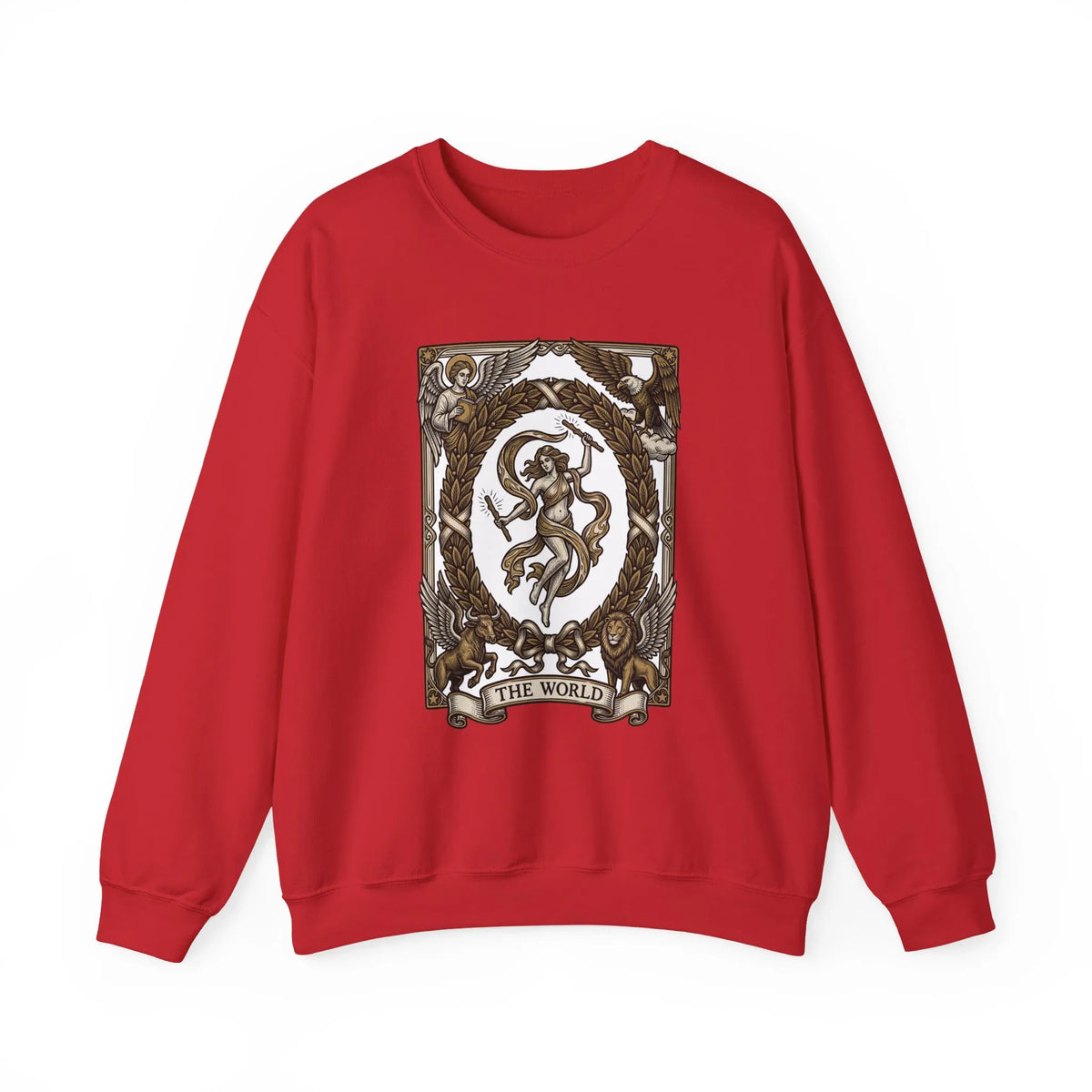 The World Tarot Card Sweatshirt - Heavy Blend Fleece Crewneck - Unisex White