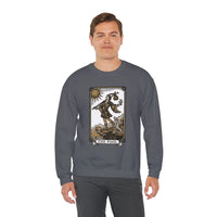 The Fool Tarot Card Graphic Sweatshirt - Heavy Blend Crewneck Fleece - Unisex White