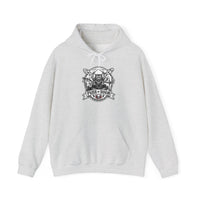 Drummer Heavy Metal Rocker Cats Hoodie - Classic Fit Heavy Blend Fleece - Unisex White