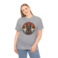 German Shepherd 70s Sunset Aviators T-Shirt - Heavy Cotton Classic Fit Tee - Unisex White