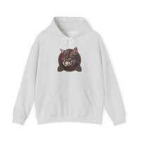 Viking Berserker Cat Warpaint Hoodie - Soft Cotton-Poly Fleece Pullover - Unisex Ash