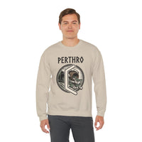 Perthro Rune Lot Cup Graphic Sweatshirt - Heavy Blend Fleece Crewneck - Unisex White
