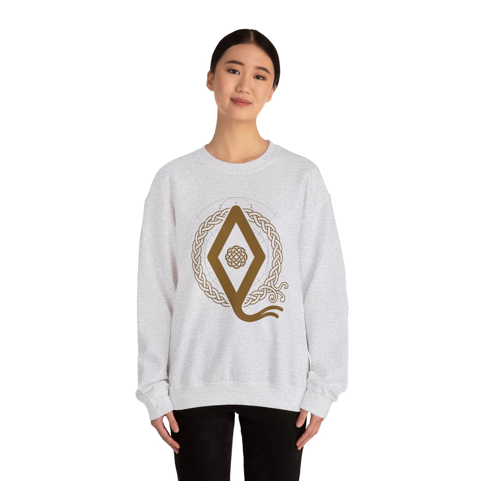 Ingwaz Rune Seed Potential Sweatshirt - Classic Fit Cotton-Poly Crewneck - Unisex White