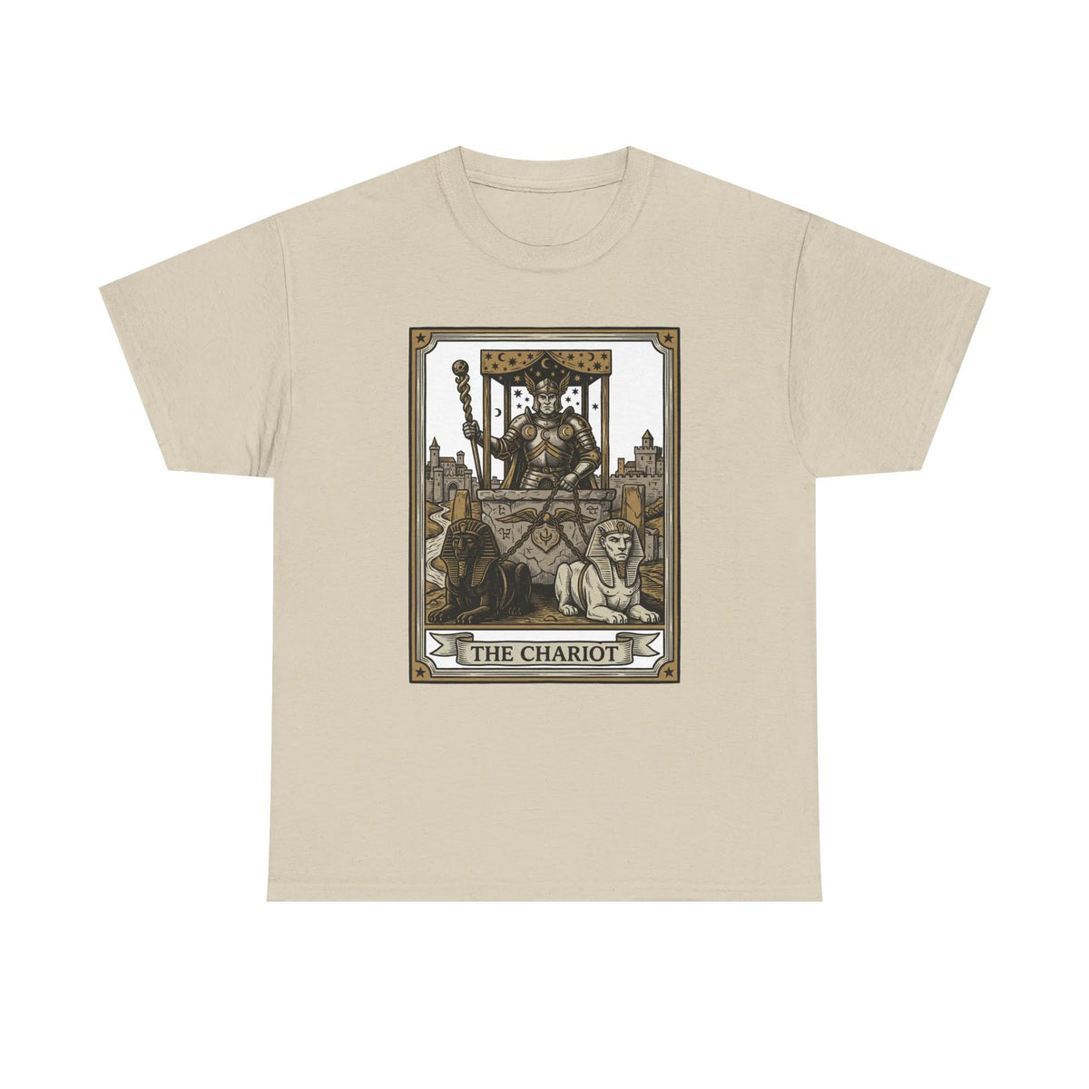 The Chariot Tarot Card T-Shirt - Heavy Cotton Classic Fit Tee - Unisex White