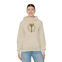 Elhaz Protection Rune Hoodie - Heavy Cotton Blend Fleece Pullover - Unisex White