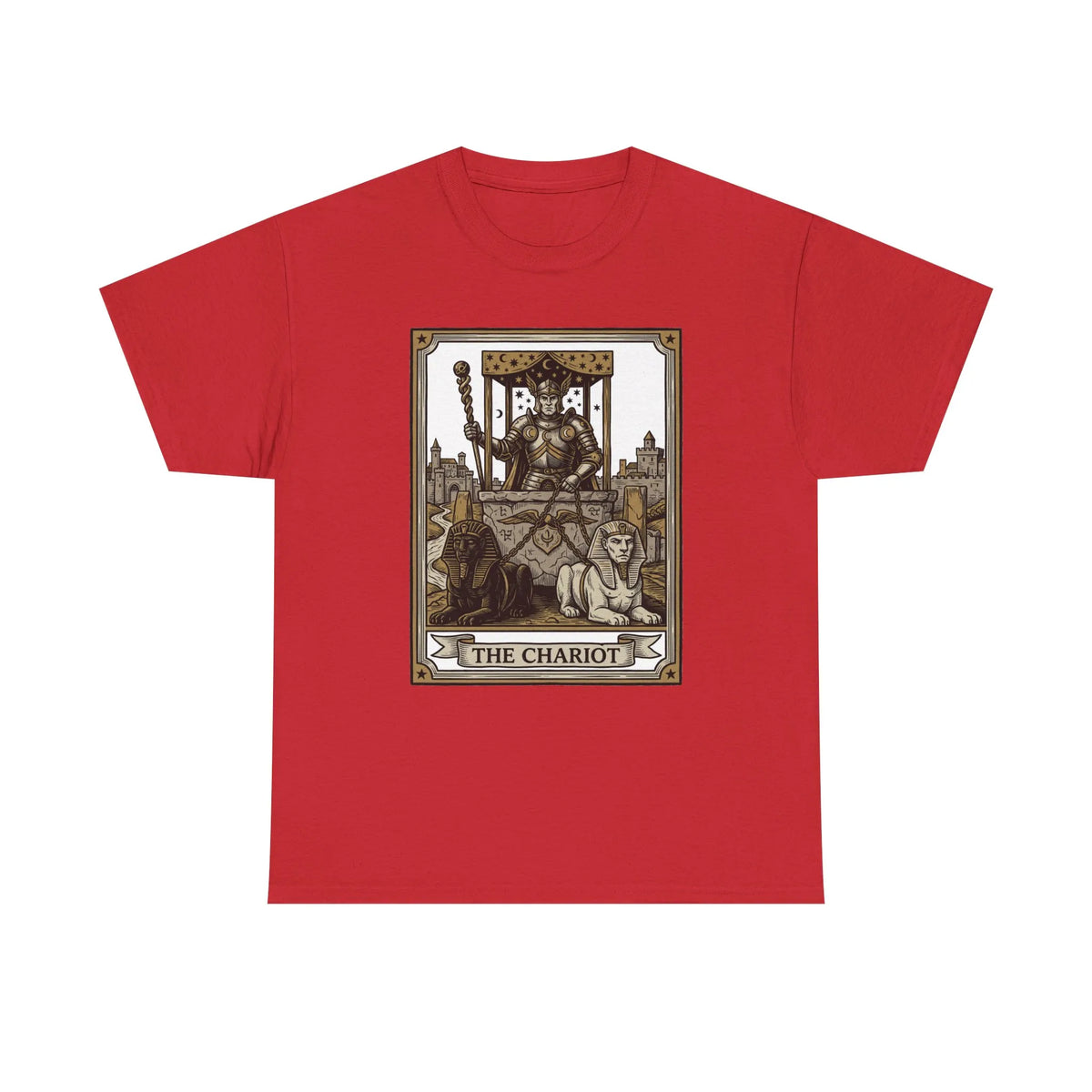 The Chariot Tarot Card T-Shirt - Heavy Cotton Classic Fit Tee - Unisex White