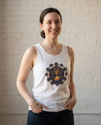 Alchemist Cat Sacred Geometry Tank Top - Soft Airlume Cotton Retail Fit - Unisex Athletic Heather