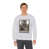 The Chariot Tarot Card Sweatshirt - Heavy Blend Cotton-Poly Crewneck - Unisex White