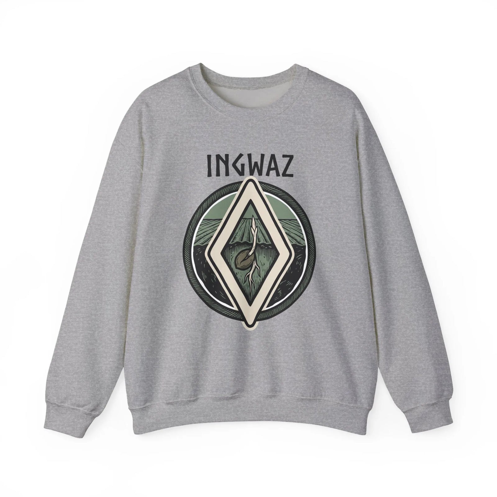 Ingwaz Rune Seed Potential Sweatshirt - Classic Fit Heavy Blend Crewneck - Unisex Ash