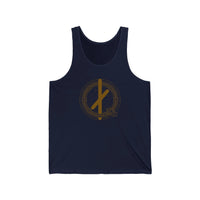 Nauthiz Need-Fire Rune Tank Top - Lightweight Ring-Spun Jersey - Unisex White