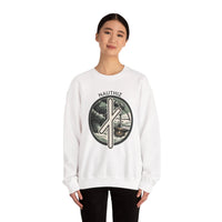 Nauthiz Rune Need-Fire Sweatshirt - Heavy Blend Fleece Crewneck - Unisex White