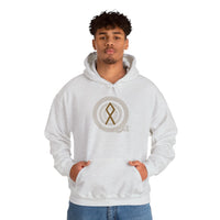 Othala Rune Norse Symbol Hoodie - Heavyweight Fleece Pullover - Unisex White
