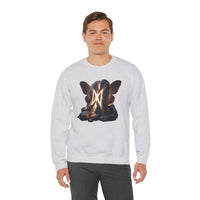 Dagaz Rune Stone Butterfly Sweatshirt - Heavy Blend Cotton Poly Crewneck - Unisex Off-White