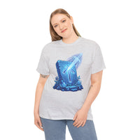 Tiwaz Tyr Sky Sword Graphic T-Shirt - Heavy Cotton Classic Fit Tee - Unisex White