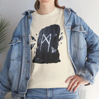 Mannaz Rune Humanity T-Shirt - Heavy Cotton Classic Fit Tee - Unisex White