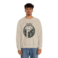 Fehu Rune Wealth Graphic Sweatshirt - Heavyweight 50/50 Fleece Crewneck - Unisex White