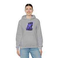 Thurisaz Rune Lightning Graphic Hoodie - Heavy Blend Fleece Pullover - Unisex White