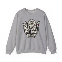 Headbanger Heavy Metal Dog Graphic Sweatshirt - Heavyweight Cotton Blend Fleece - Unisex White