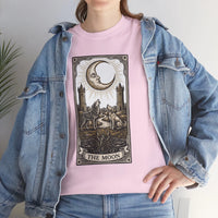 Moonlight Wolves Tarot Graphic T-Shirt - Heavy Cotton Classic Fit Crewneck - Unisex White