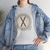 Gebo Rune Celtic Knot T-Shirt - Heavy Cotton Classic Fit Tee - Unisex White