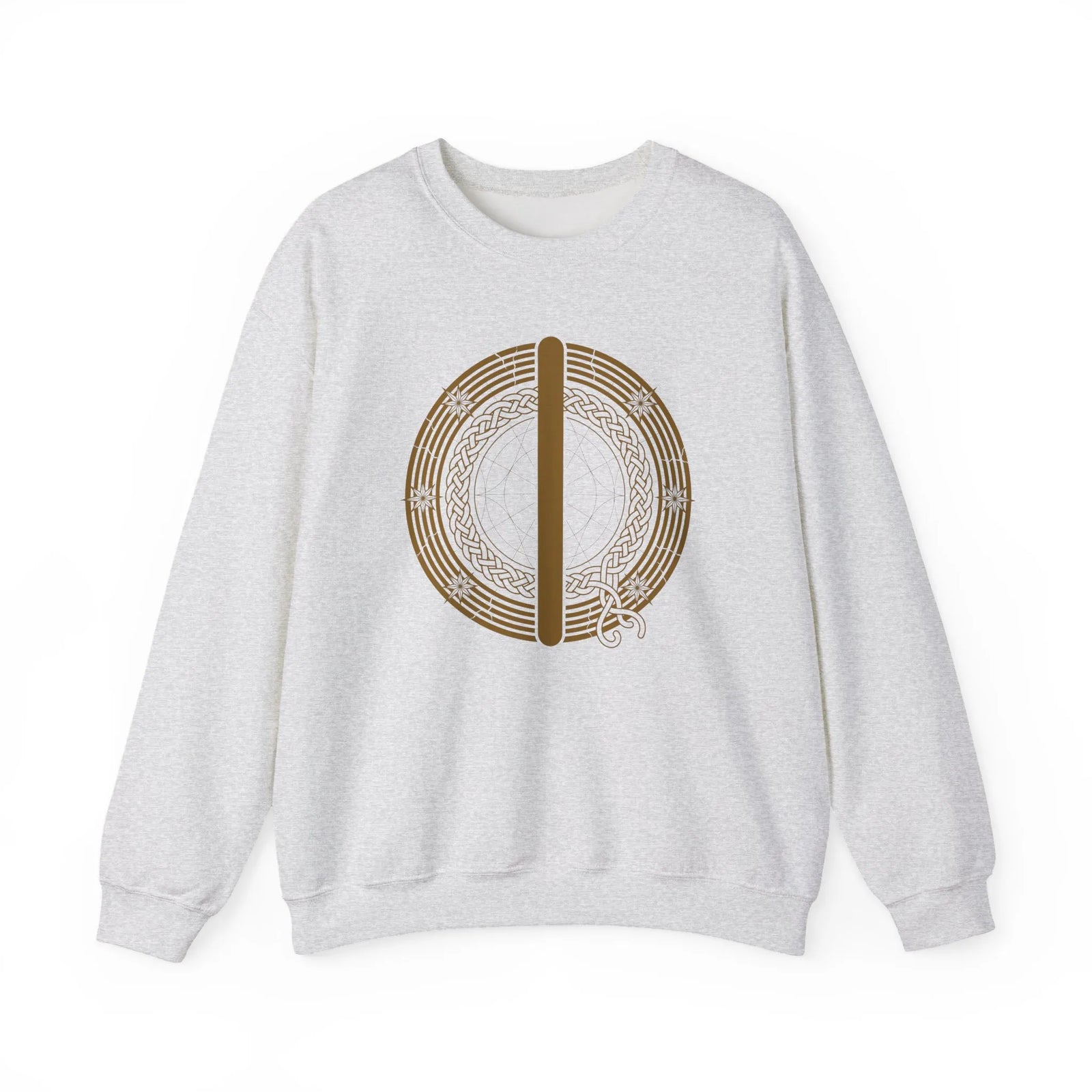 Isa Rune Ice Stillness Sweatshirt - Midweight 50/50 Cotton Poly Fleece - Unisex White