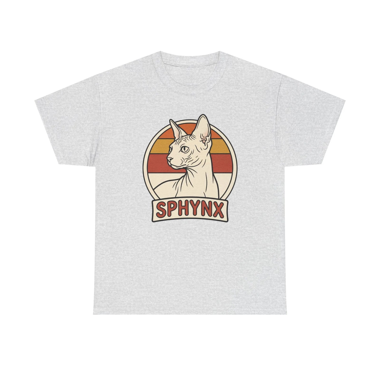Sphynx Retro 70s Sunset Graphic T-Shirt - Heavy Cotton Classic Fit Tee - Unisex Off White