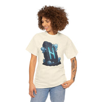 Hagalaz Rune Stone Graphic T-Shirt - Heavyweight Cotton Classic Fit - Unisex White