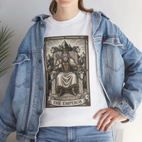 The Emperor Tarot Card T-Shirt - Heavy Cotton Classic Fit - Unisex White