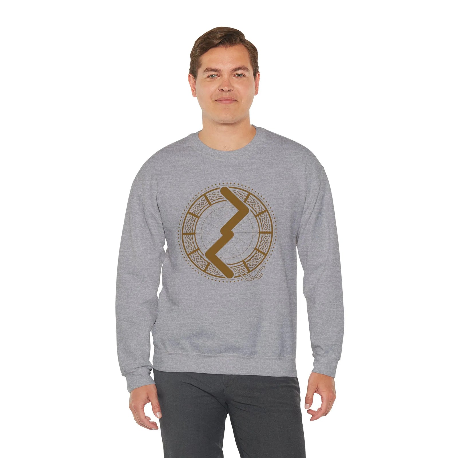 Jera Harvest Rune Sweatshirt - Heavy Cotton Blend Crewneck - Unisex White