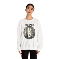 Berkana Rune Earth Mother Sweatshirt - Heavy Blend Cotton-Poly Crewneck - Unisex White