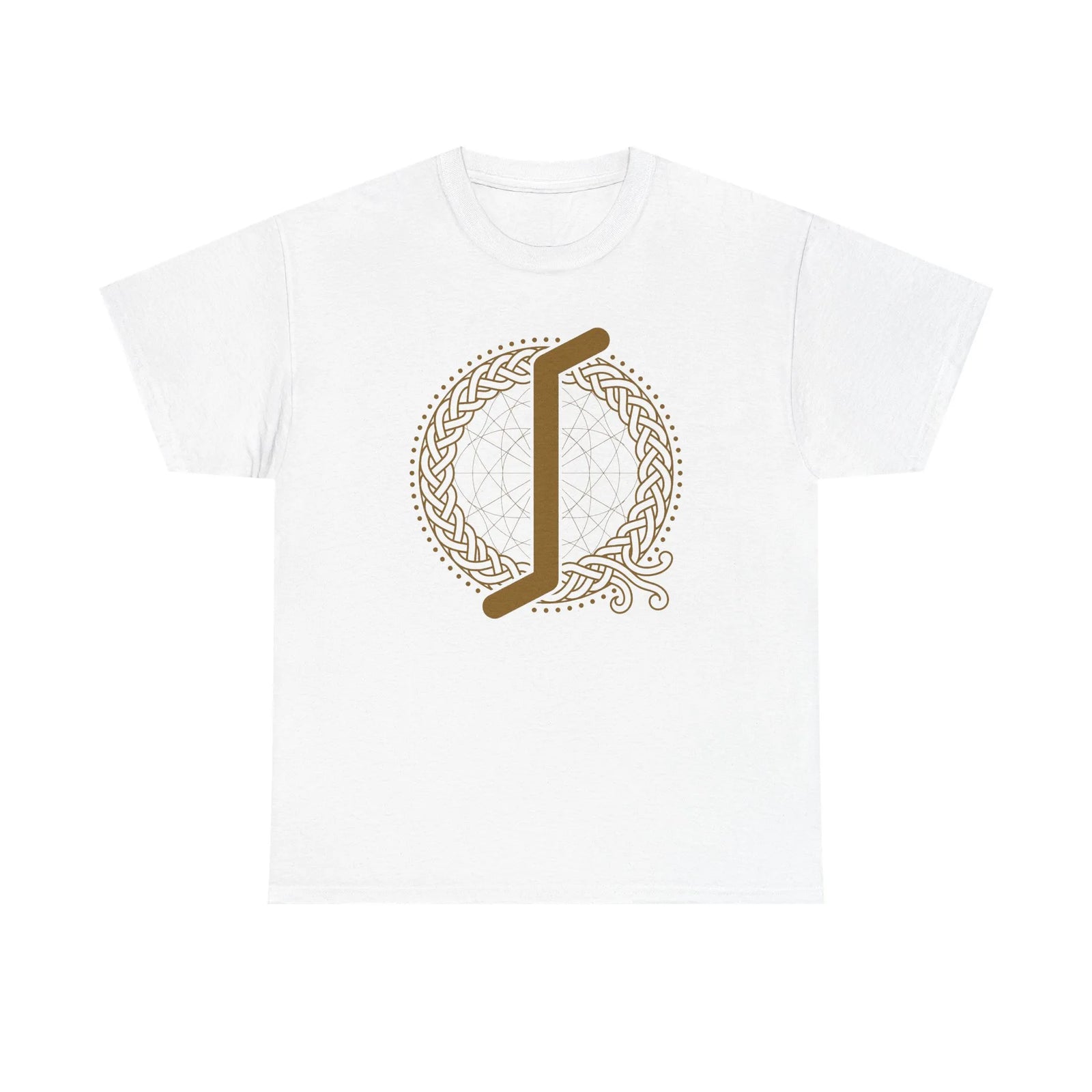 ᛇ Eihwaz Rune Yew World Tree T-Shirt - Heavy Cotton Classic Fit Tee - Unisex White