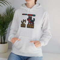 Boss Fight 8-Bit Pixel Gaming Cats Hoodie - Heavy Blend Fleece Pullover - Unisex White