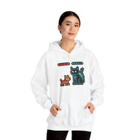 Boss Fight 8-Bit Pixel Gaming Dogs Hoodie - Medium Weight Cotton Blend Pullover - Unisex White