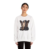 Dagaz Rune Stone Butterfly Sweatshirt - Heavy Blend Cotton Poly Crewneck - Unisex Off-White