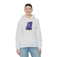 Thurisaz Rune Lightning Graphic Hoodie - Heavy Blend Fleece Pullover - Unisex White