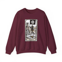 Tarot Death Card Graphic Sweatshirt - Heavy Blend Classic Fit Crewneck - Unisex White