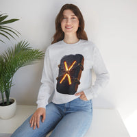 Gebo Rune Stone Graphic Sweatshirt - Medium Heavy Fleece Crewneck - Unisex White