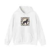 Howl Sacred Geometry Spirit Dogs Hoodie - Soft Cotton Blend Pullover - Unisex White